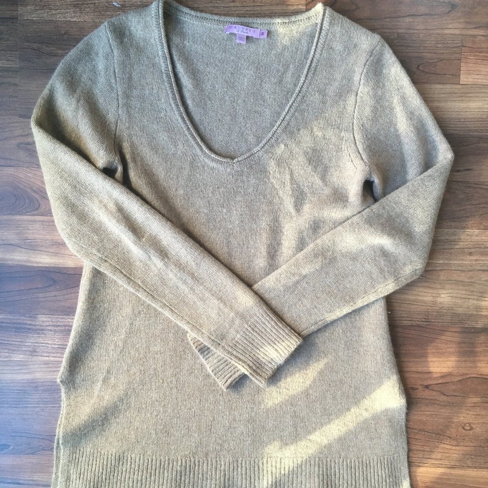 Calypso 100% Cashmere Sweater Tan Sz S